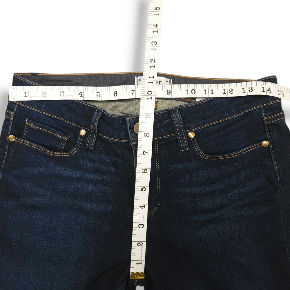 Paige Skyline Skinny Jeans Mid Rise Surface Dark Wash‎ Ankle Crop Stretch 30 - Picture 9 of 10